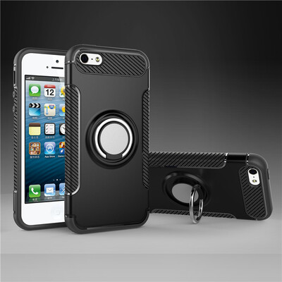 

Apple Iphone 55S5SE Armor Car Magnetic Suction Ring Bracket Silicon TPU Hard PC Phone Case