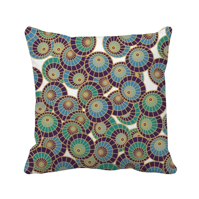 

Blue Art Umbrella Ukiyo-e Japan Square Throw Pillow Insert Cushion Cover Home Sofa Decor Gift