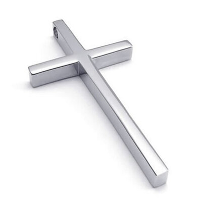 

Hpolw Mens&Womens Polished Stainelss Steel 316L sterling silver Cross Pendant Necklace,18-26 inch Chain,Halloween party gift