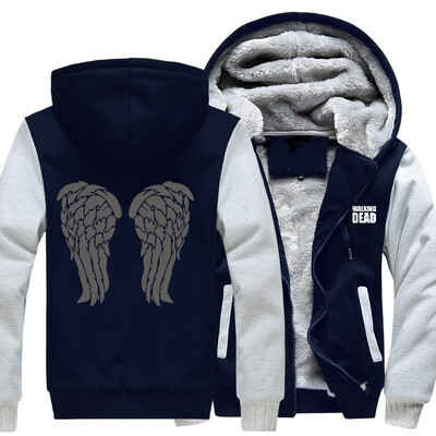 

2018 New USA size Three raven wings Game of Thrones Direwolf Ghost House of Stark Winter is Coming Jacket Sweatshirts Thicken Hood
