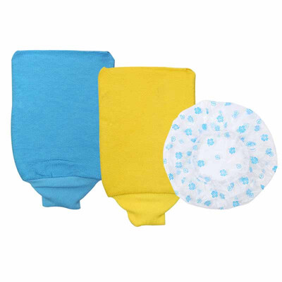 

Fang grass bath gloves double-sided bath towel 2 packs to send a shower cap 1