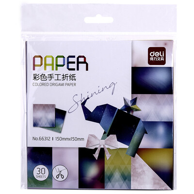 

Deli deli 30 pages 150 × 150mm ten color pattern paper handmade origami thousand paper crane rose handmade paper 66312