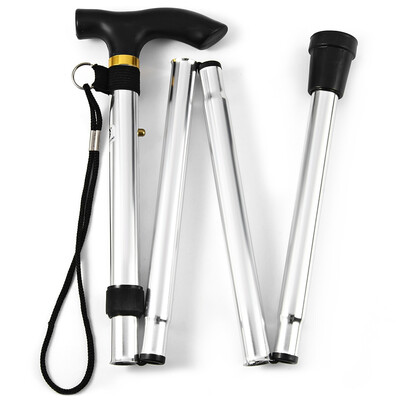 

Adjustable Aluminum Metal Walking Stick Folding Collapsible Travel Cane with Non-slip Rubber Base