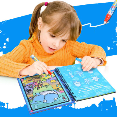 

2117cm Magic Water Drawing Book with Pen Painting Card Coloring Book Educational Toys Doodle Board safetyCan Re-use