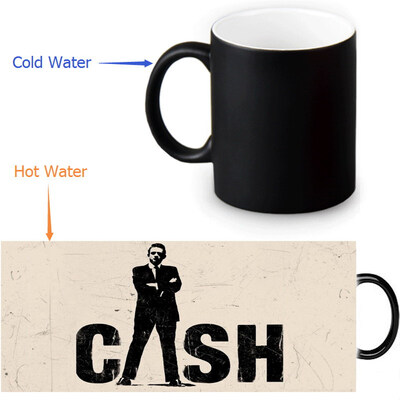 

Johnny Cash Morphing Mug Color Change Tea Cup Magic Milk Coffee Mug