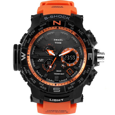 

Orange Sport Watch SMAEL Brand Watches LED Digital Wristwach Multi-functional Men Clock Led Stopwatch 1531  Shock Sport Watch