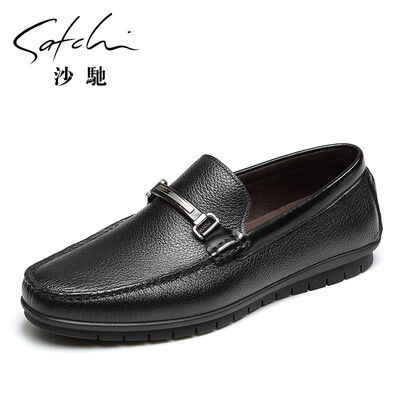 

Sha Chi deer leather feet business casual mens shoes 21780227Z black 40