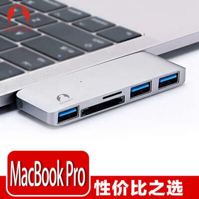 

Snowkids type-c адаптер Apple Converter USB-концентратор 3USB3.0 тип-c конвертер usb Apple MacBook Pro ноутбук алюминиевый корпус серебристый