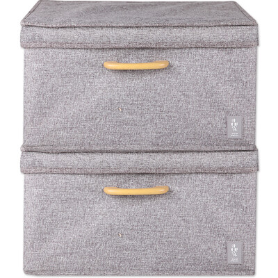 

box wooden handle medium 25L two loaded ya gray folding hundred-nine box clothing storage box