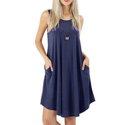 

Try Everything Women Cotton Summer Dress 2018 Tank Midi Dress Women Draped O Neck Black Loose Casual Dress Summer Plus Size