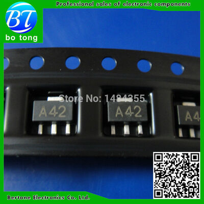 

Free shipping 100PCS/LOT MMBTA42 A42 MARKING: A42 1D SOT-89 SMD transistor