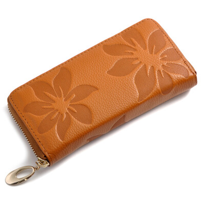 

Leather handbags kapok hand Baotou cowhide wallet bag lady long multi card Long Wallet Zipper Bag