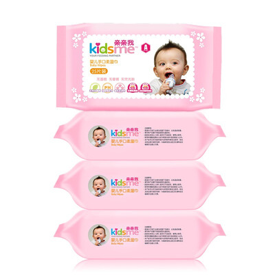 

[Супермаркет] Jingdong целуй меня (kidsme) мягкий ребенок ручной рот влажные салфетки размер упаковки (80 * 4 + 25 насосная откачка * 4)