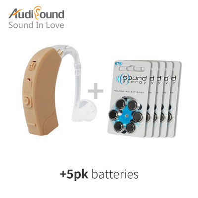 

Audisound 2018 New Hearing Aid D101-5 Digital Hearing Aids Hearing Amplifier For Ear Care 30PCS 5 CARD A675 Battery