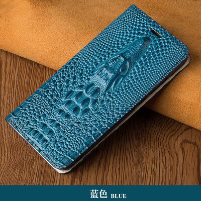 

Luxury Genuine Leather flip Case For iPhone X 6 6S 7 8 Plus 3D dragon head model Invisible magnet phone cover