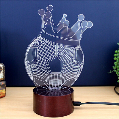 

Football Crown Gift Advertising Promotion LED Touches The Color-Changing 3D Lamp USB Creative Nightlight