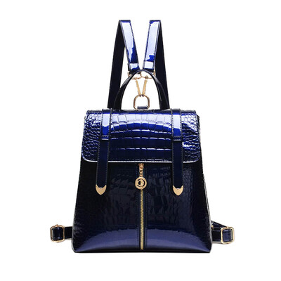 

School backpack Crocodile pattern Woman backpack Leisure retro bag leather handbag Travel shoulder bag