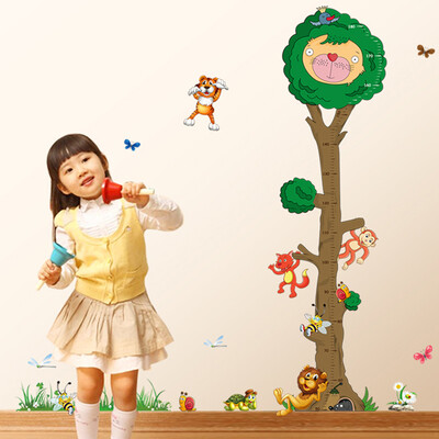 

Ink fish height stickers cartoon tree 2593 Upgrade childrens room kids baby measurement height stickers removable living room bedroom decoration cute cartoon wall stickers classroom wall self-adhesive