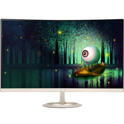 

ASUS VZ27VQ 27-дюймовый остроконечный корпус с изогнутым корпусом с тонким корпусом (HDMI / DP / VGA + встроенный звук)