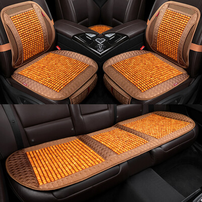 

Purple wind bell wood beads car seat summer car seat cushion three-piece small square pad three-piece office chair cushion car cool pad square pad Qijun three-piece luxury version beige