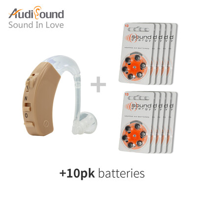 

Audisound Hearing Aid High Quality Sound Amplifier Hearing Aids High-Low Tone For the Elderly with 60PCS10 CARDS A13 Battery