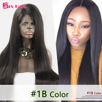 

Glueless Full Lace Human Hair Wigs Silky Straight For Black Women Virgin Peruvian Full Lace Wig 130 Density Ponytail Zax Hair