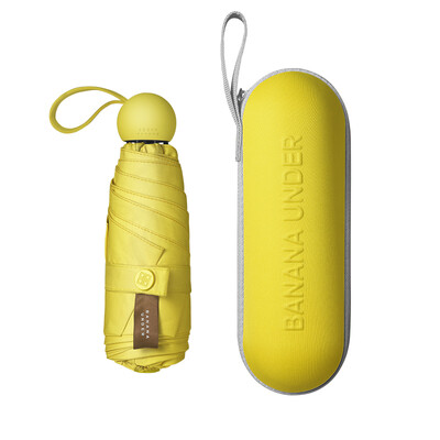 

Banana BANANAUNDER CAPSULE capsule 40 series sun umbrella umbrella folding umbrella with umbrella female 50 water repellent umbrella umbrella lemon yellow