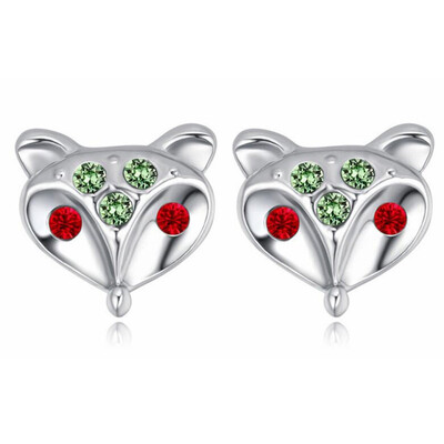 

High Quality Austrian Crystal Jewelry Fox Earrings For Women Vintage Fashion Accessories Valentines Day Gift Stylish 28414