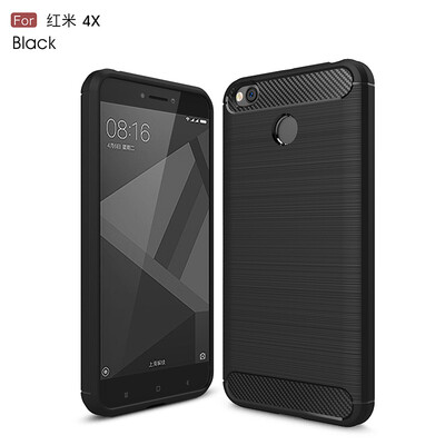

Углеродного волокна матовый Силиконовый чехол на xiomi xiaomi хиоми редми redmi 4X чехла случае прочная Броня чехлы бампер
