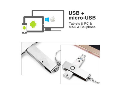 

XIUMEI Micro-USB OTG Flash Drive16GB 32GB 64GB Rotatable Metal USB&micro-USB OTG Flash Memory Stick with Sealed UDP Chip for