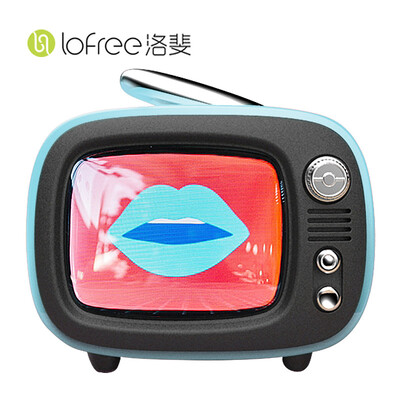 

Lofer LOFREE TV kicked a portable wireless Bluetooth speaker mini Bluetooth audio retro TV recording alarm clock sound blue