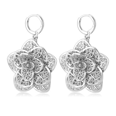

цветочные сережки новой модной 2015 Platinum / часов реального позолоченные украшения оптовой пустой дизайн завод - серьги для женщин