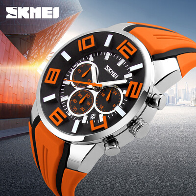 

SKMEI 9128 Mannen Quartz Horloges Fashion Sport Stoppen Horloge Auto Datum 30  Waterdicht Klokken Relogio Masculino Mannelijke Me