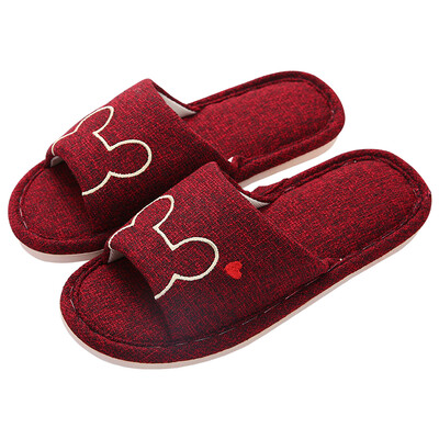 

Antarctic Nanjiren slippers female cotton&linen home seasons drag pink 40-41 yards 19D008