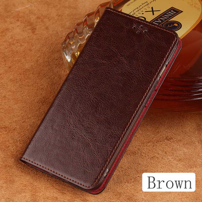 

Genuine Leather flip Case For iPhone 6 7 8 Plus X Oil Wax Leather Suture Phone Cover