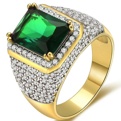 

Fashion Popular Mens 18K White Gold Plated Engagement shinng Ring Size 8-15