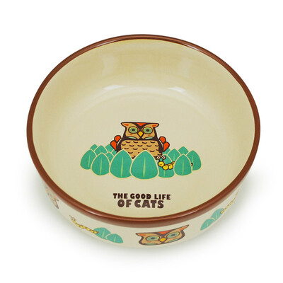 

Tiantian Cat Chinese Style - Owl Ceramic Cat Bowl