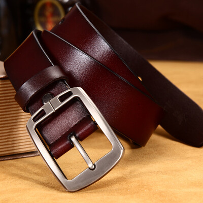 

Men&39s pin buckle two layers of cowhide leather belt men&39s belt belt leisure business