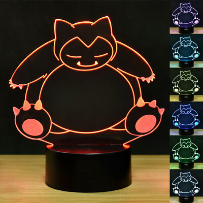 

3D Night Light Snorlax LED Touch Night Light 7 Color Pokemon Настольная лампа освещения