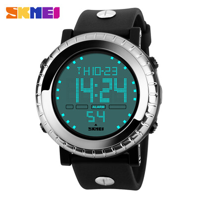 

Mens Fashion Big LCD Screen Digital Alarm Chrono Light Sports Watch