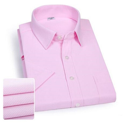 

New Formal Men Business Shirt Long Sleeve Office Work Tops Easy-care Solid Color Twill Fashion With Chest Pocket Men Dress Shirt