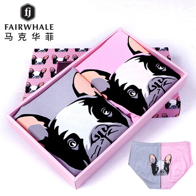 

Mark Huafei underwear ladies urban trend printing 50 modal ladies briefs 2 mixed color gift box