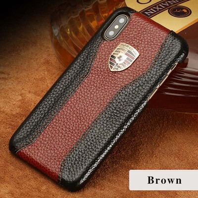 

LANGSIDI натуральный кожаный чехол для iPhone X Высокое качество Litchi Texture Логотип автомобиля наполовину включает заднюю обло