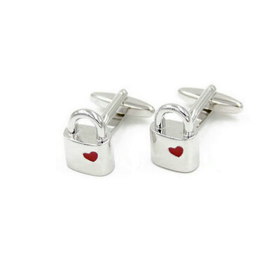 

Yoursfs® Copper with Gold Plated Heart Lock Cufflink Mens Fashion Jewelry