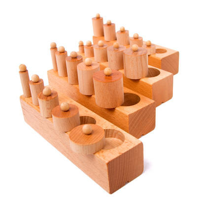

New Wooden Toy Baby Montessori Cylinder Blocks for Early Childhood Education Effective Preschool Training Learning Toys 4piece