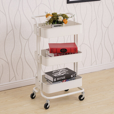 

Donghe DONGHE removable storage rack kitchen rack storage shelf three-tier trolley living room storage trolley