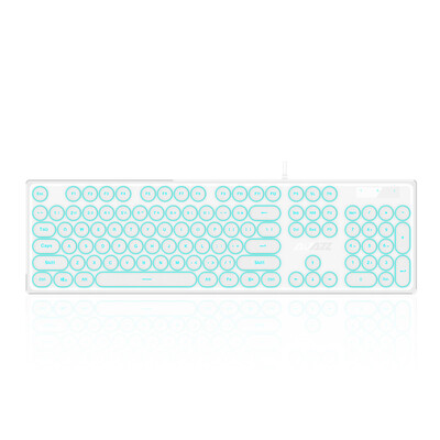 

HeiJie AJAZZ 325i mute wireless mouse&keyboard set retro round key cap white teeth desktop notebook keyboard&mouse home office