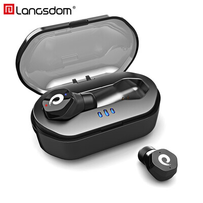 

IPX7 Waterproof Bluetooth 50 Earphone Touch Control Wireless Earbuds Langsdom F8 TWS Wireless Headset for iphone Siri Remote