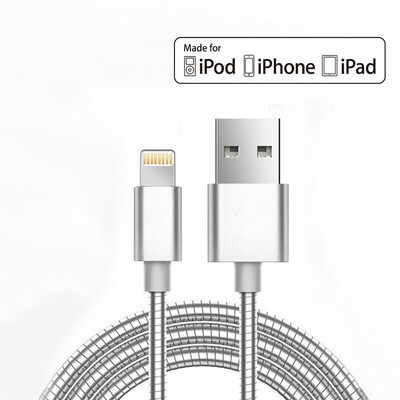 

USB - кабель для мфо металла зарядного устройства iPhone 7 плюс 6 с 6 6plus мобильный телефон за высокой прочности макс 2.4a USB к