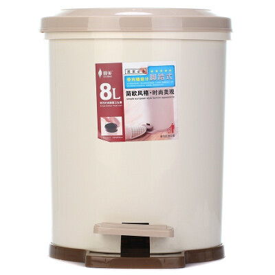 

【Jingdong Supermarket】 Shun Mei 8L trash cans European round hand press the cover design foot massage bucket SM-2609